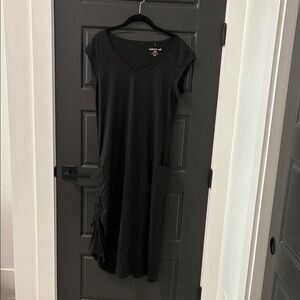 Toad&Co Black Midi Dress with Side Pocket